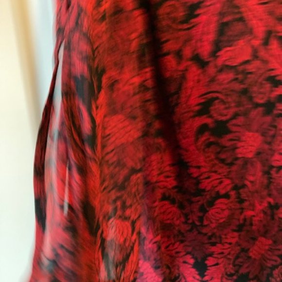 Roz&Ali Red and Black Blouse Size 2X - Picture 3 of 9